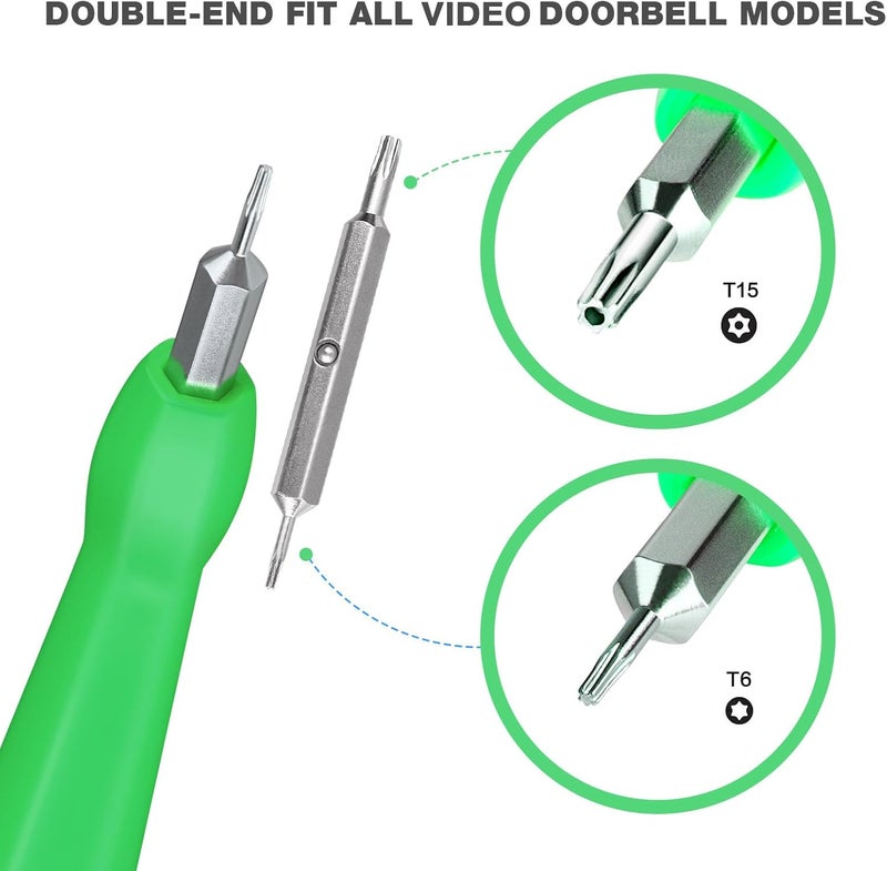 HAO HELPER Video Screwdriver Bit Set for Battery and Wifi Access - Fits All Video Doorbell Models (Green) - Image 2